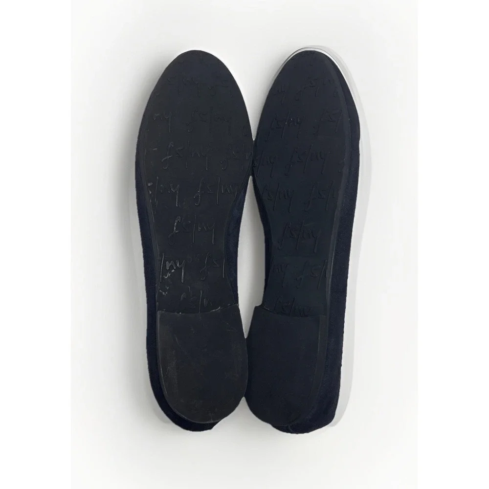 French Sole NY Jigsaw Ballet Flats Navy Blue Suede Women's Size 5.5M